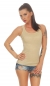 Preview: Tailliertes Feinstrick Trägertop mit Lurex-Effekt in beige
