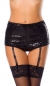 Preview: High-Waist-Höschen mit Pailletten und Strapsen - schwarz