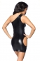 Preview: Super kurzes One-Shoulder-Minikleid - schwarz