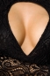 Preview: Sexy Spitzen-Body-Bluse mit extravaganten Ausschnitt - schwarz
