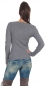 Preview: Taillierter Feinstrick-Pullover mit Strass-Verzierung - stone