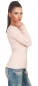 Preview: Taillierter Feinstrick-Pullover mit Strass-Verzierung - rosa