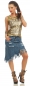 Preview: Sexy Vintage-Jeansrock mit Fransen-Abschluss in blue washed