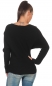Preview: Feinripp-Pullover mit Schmucknieten-Verzierung - schwarz