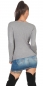 Preview: Weicher Feinstrick Cardigan mit tiefen V-Ausschnitt in stone