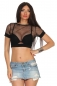 Preview: Bauchfreies Netz-Shirt in schwarz