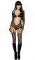 Preview: Sexy Netz-Outfit inklusive Strümpfe - schwarz