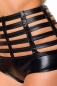 Preview: 3-tlg.Gogo-Set im sexy Wetlook - schwarz