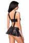 Preview: Sexy GoGo-Minikleid im metallic Look - schwarz