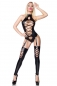 Preview: Sexy GoGo-Set aus Body, Stulpen und Chiffonrock - schwarz