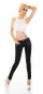 Preview: Skinny-Jeans mit süssen Zier-Zippern in schwarz