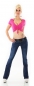 Preview: Moderne Bootcut-Jeans mit Stretch-Gürtel in dark blue
