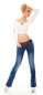 Preview: Used Bootcut-Jeans mit Stretch-Gürtel in blue washed