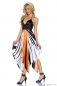 Preview: Buntes Neckholder-Kleid im Latina-Style - orange