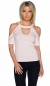 Preview: Bezauberndes Shirt mit Schulter-Cut-Outs und tiefem V-Ausschnitt - rosa