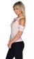 Preview: Bezauberndes Shirt mit Schulter-Cut-Outs und tiefem V-Ausschnitt - rosa