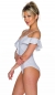 Preview: Asymmetrisch verziertes Body-Top mit dünnen Trägern - grau