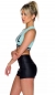 Preview: Cooler Sportbustier mit Statement-Spruch - türkis
