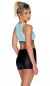 Preview: Cooler Sportbustier mit Statement-Spruch - türkis