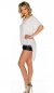 Preview: Modernes High/Low Shirt mit Spitzen-Verzierung - weiß