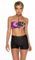 Preview: Sexy bauchfreies Bandeau-Top in violett/multicolor