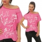Preview: Legeres Oversize Shirt im Patchwork-Design - pink
