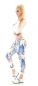 Preview: Modische Freizeithose mit frechen Skull-Prints in multicolor/blau