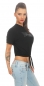 Preview: Bauchfreies Top zum knoten mit Print in schwarz