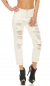 Preview: Lässige 7/8 Mom Fit Jeans im Destroyed-Style - cremeweiß