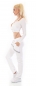 Preview: Freche Baggy-Hose mit XXL-Diagonal-Zipper in weiß