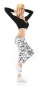 Preview: Figurbetonte Skinny-Jeans im Cargo-Design mit Zierperlen - camouflage / weiß