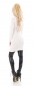 Preview: Taillierter Longpullover mit Glamour-Ausschnitt in weiß