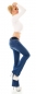 Preview: Used Bootcut-Jeans mit Stretch-Gürtel in blue washed