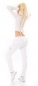 Preview: Freche Baggy-Hose mit XXL-Diagonal-Zipper in weiß