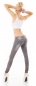 Preview: Skinny-Jeans mit süssen Zier-Zippern in grey washed