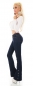 Preview: Moderne Flare Cut Schlagjeans mit Zierknopfleiste in dark blue