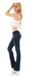 Preview: Basic Bootcut-Jeans mit Kontrastnähten und Gürtel - dark blue