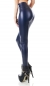 Preview: Modische Thermo-Leggings im sexy Wetlook - blau