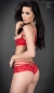 Preview: Verführerisches BH + Panties Set mit Spitzen-Verzierung in rot