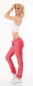 Preview: Baggy-Leinenhose mit aufgesetzter Knopfleiste - coralrot
