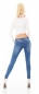 Preview: Crash Jeans mit Zierzippern und Strass-Steinen - blue washed