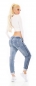 Preview: Modische Jeans mit glamouröser Zierbordüre in blue washed