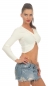 Preview: Bolero-Shirt in sexy Wickel-Optik - creme
