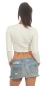 Preview: Bolero-Shirt in sexy Wickel-Optik - creme