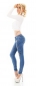 Preview: Crash Jeans mit Zierzippern und Strass-Steinen - blue washed