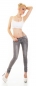 Preview: Skinny-Jeans mit süssen Zier-Zippern in grey washed