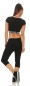 Preview: Capri-Jeans mit aufgesetzter Knopfleiste in schwarz
