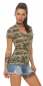 Preview: Modernes Camouflage Shirt mit Choker