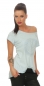 Preview: Meliertes Used-Longshirt mit Stern-Beflockung - angelblue