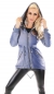 Preview: Sweat-Longmantel im Jeans-Look mit Stickerei-Verzierung in hellblau